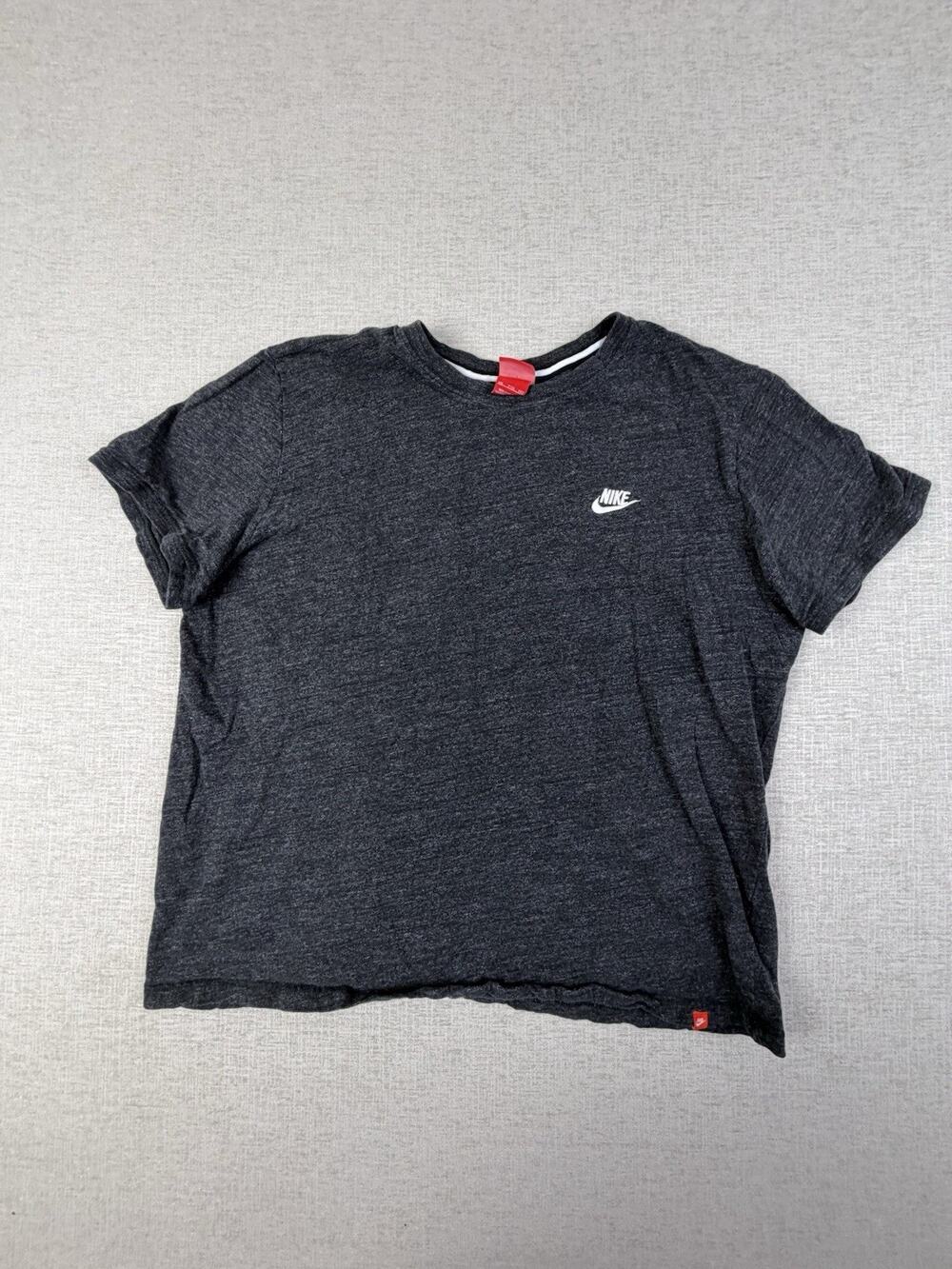 Nike Women’s XXL Charcoal Heather T-Shirt Embroidered Swoosh Short Sleeve